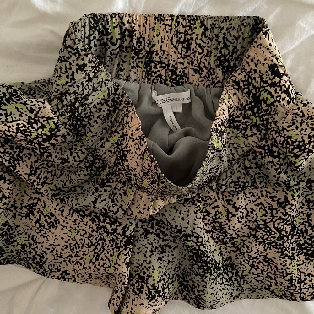 BCBG Multi-Pattern Culotte Shorts Size S
